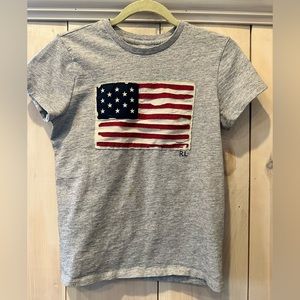 Ralph Lauren Womem’s Flag Graphic Jersey t gray small